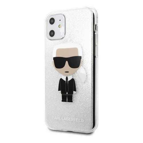 Чехол Karl Lagerfeld TPU Collection Iconik для iPhone 11 (Glitter Silver) в Благо