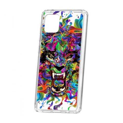 Чехол Kruche Samsung Galaxy Note 10 Lite Print Colored beast в Благо