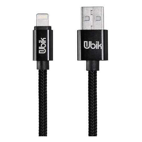 Кабель Ubik USB - Lightning UL09 1м 3A Black в Благо