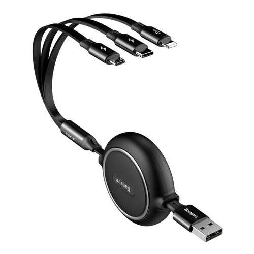 Кабель Baseus Multi USB-iP+Micro+Type-C Golden Loop Black 1.2m в Благо